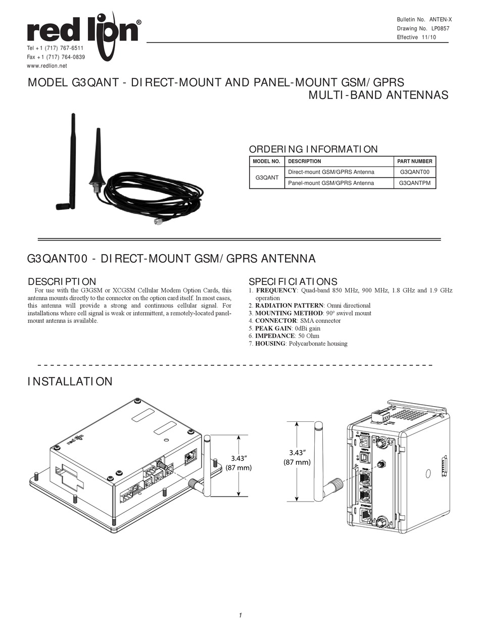 RED LION G3QANT QUICK START MANUAL Pdf Download | ManualsLib