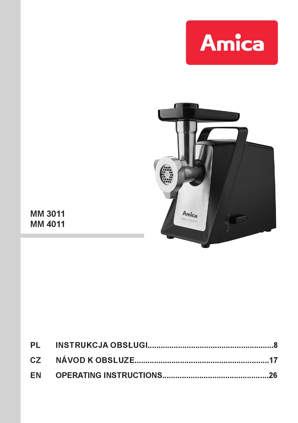 AMICA MM 3011 OPERATING INSTRUCTIONS MANUAL Pdf Download | ManualsLib