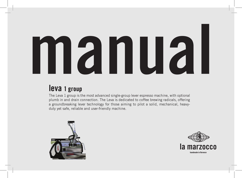 LA MARZOCCO LEVA 1 GROUP MANUAL Pdf Download ManualsLib