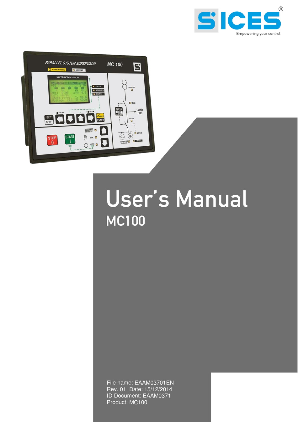 SICES MC100 USER MANUAL Pdf Download ManualsLib