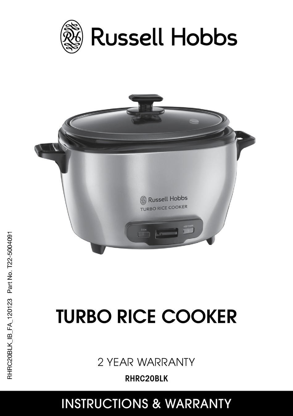 RUSSELL HOBBS RHRC20BLK INSTALLATION INSTRUCTIONS / WARRANTY Pdf