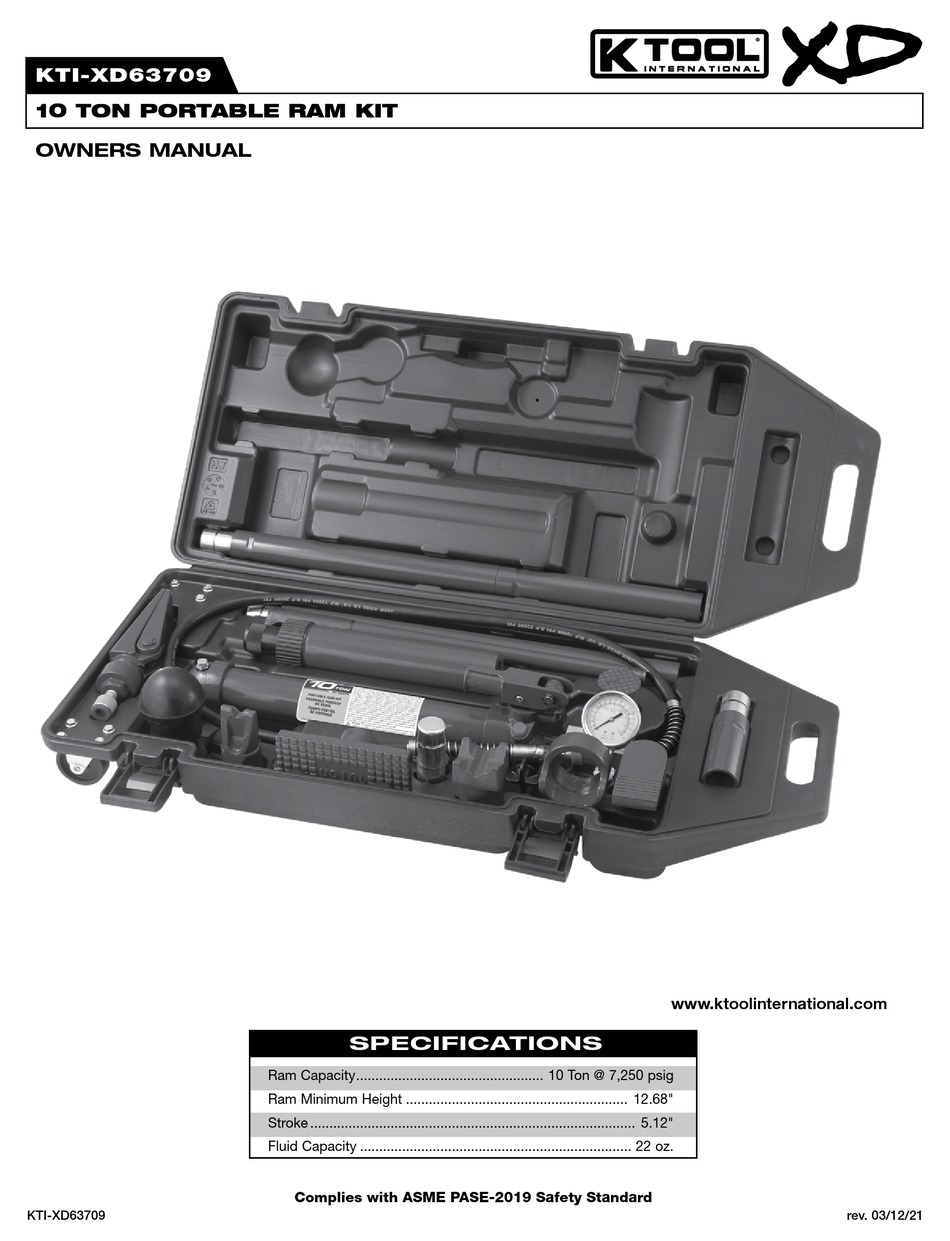 K Tool International Kti Xd63709 Owners Manual Pdf Download Manualslib 