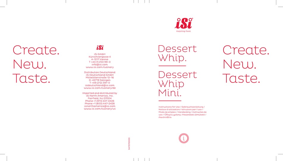 ISI DESSERT WHIP MANUAL Pdf Download ManualsLib