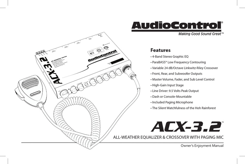 AUDIOCONTROL ACX3.2 OWNER'S MANUAL Pdf Download ManualsLib