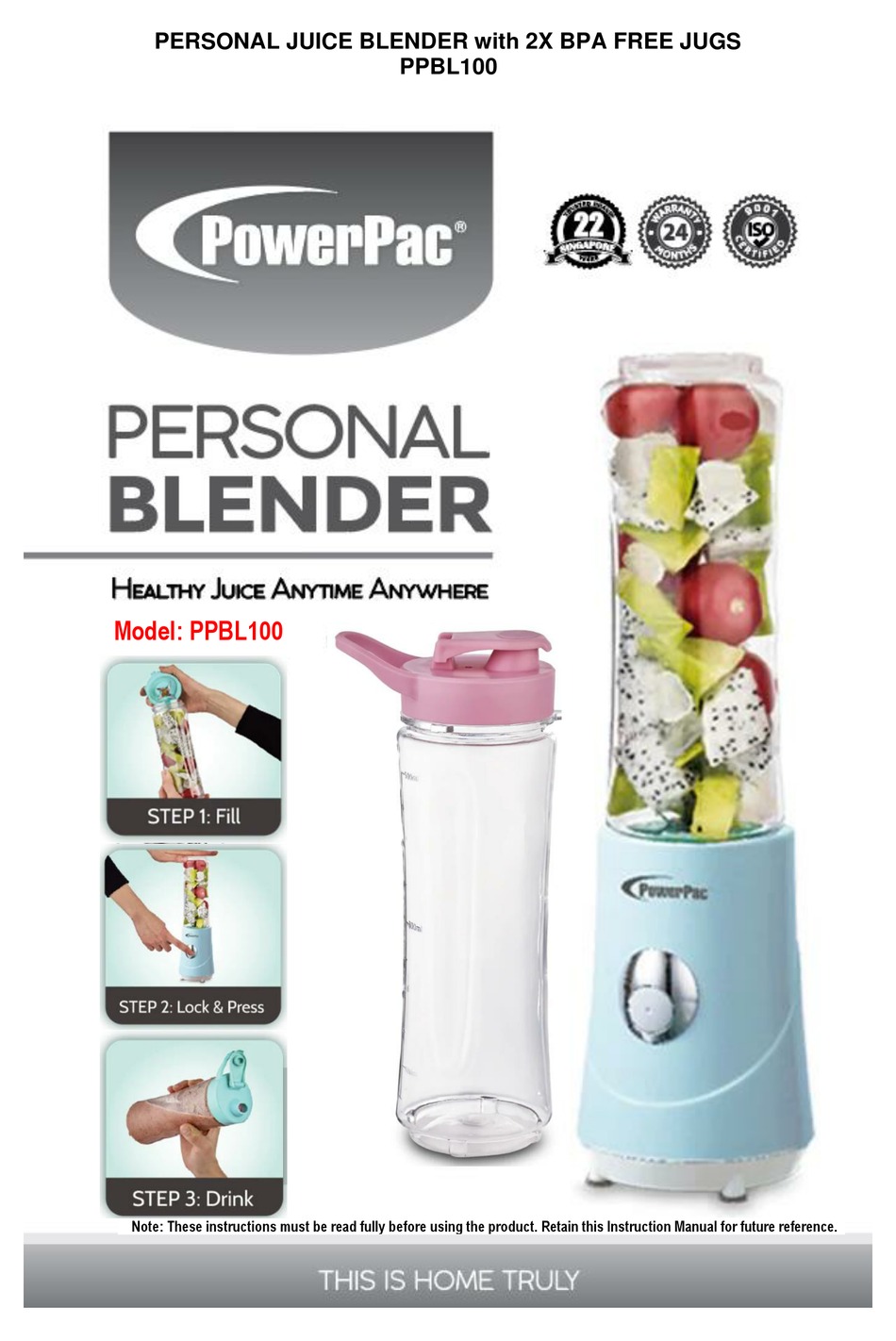 POWERPAC PPBL100 MANUAL Pdf Download ManualsLib