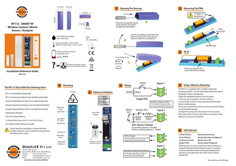 DIGIFLEX RF112 INSTALLATION REFERENCE MANUAL Pdf Download ManualsLib