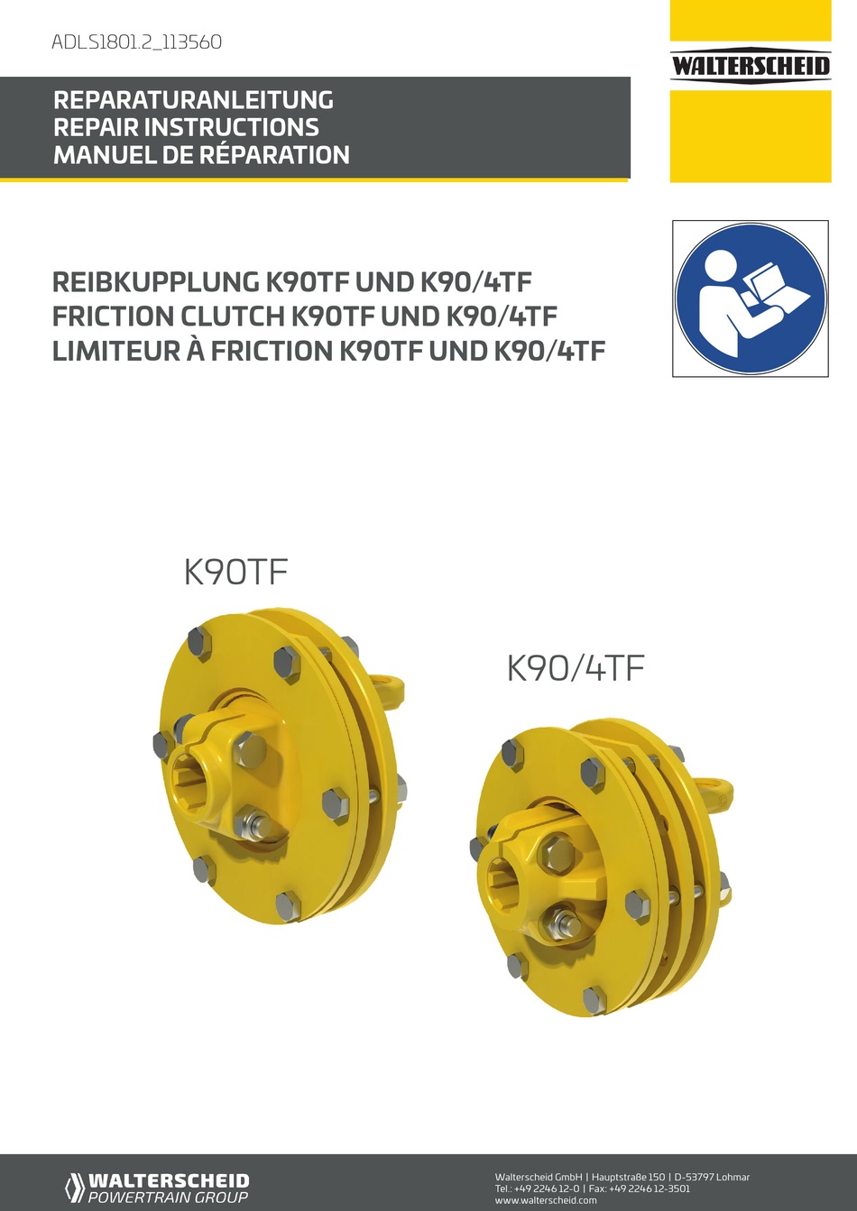 WALTERSCHEID K90TF REPAIR INSTRUCTIONS Pdf Download ManualsLib