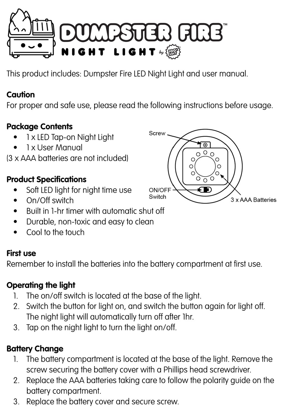 100 SOFT DUMPSTER FIRE USER MANUAL Pdf Download ManualsLib