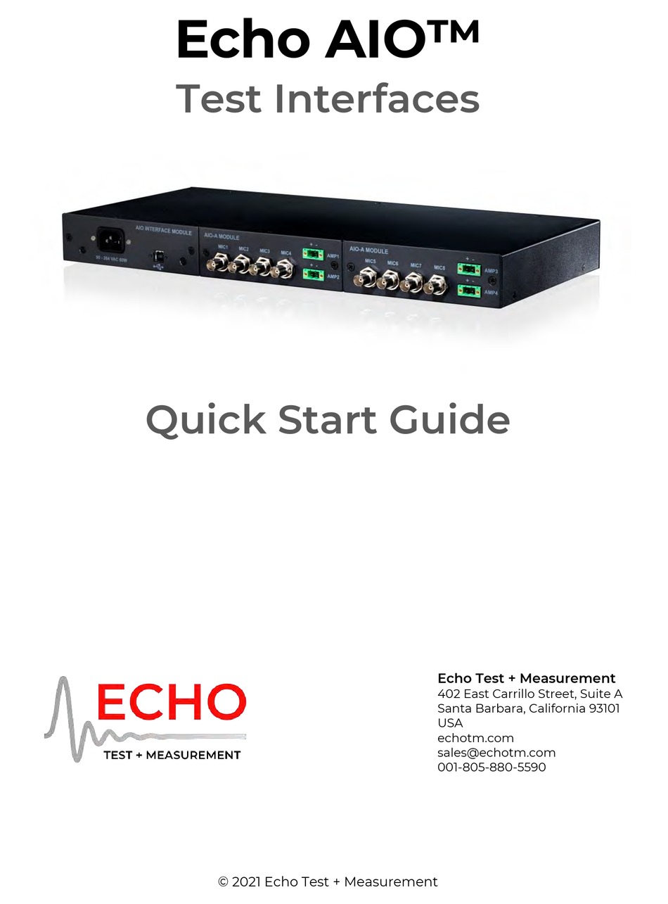 ECHO AIO QUICK START MANUAL Pdf Download ManualsLib