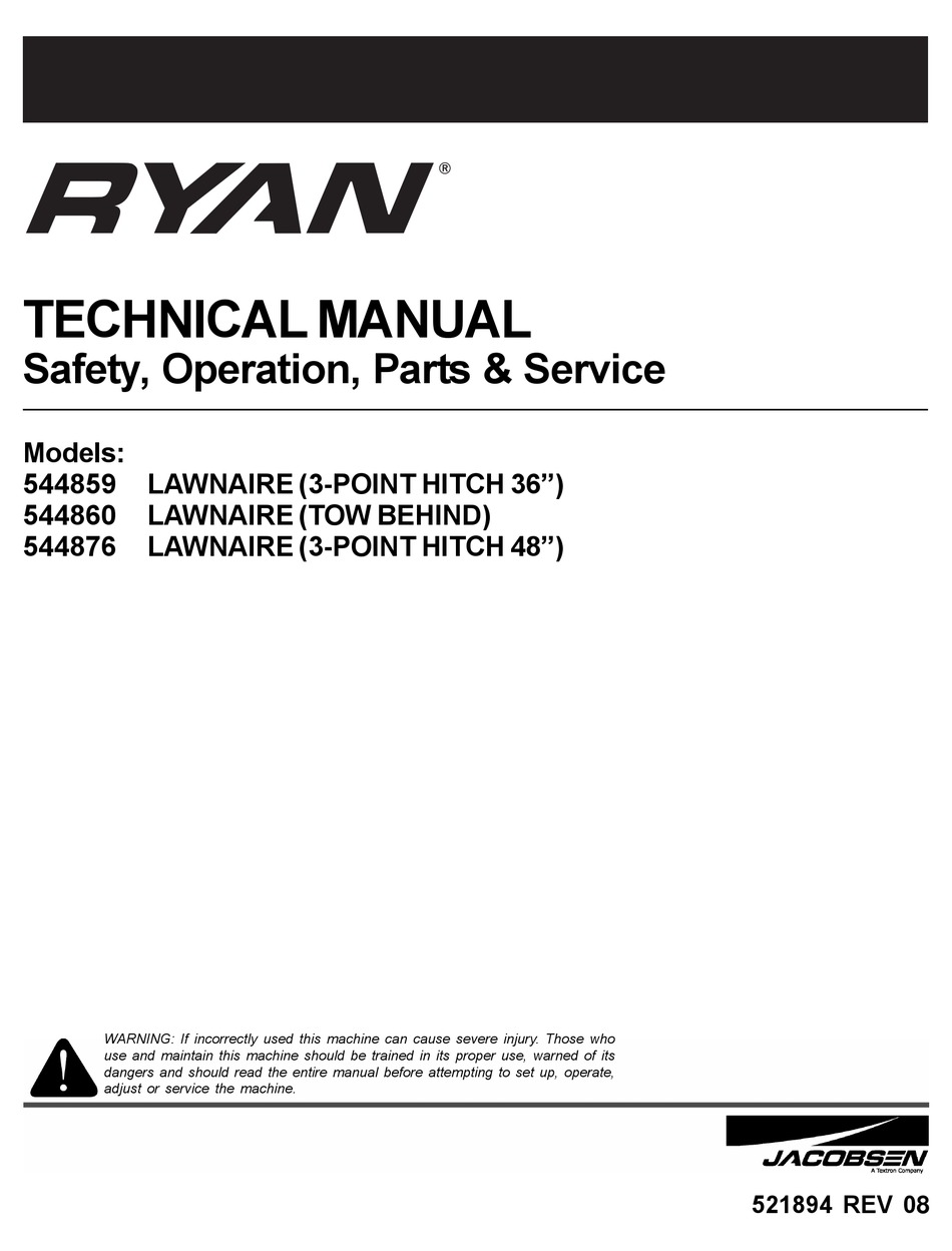 TEXTRON JACOBSEN RYAN LAWNAIRE 544859 TECHNICAL MANUAL Pdf Download ...