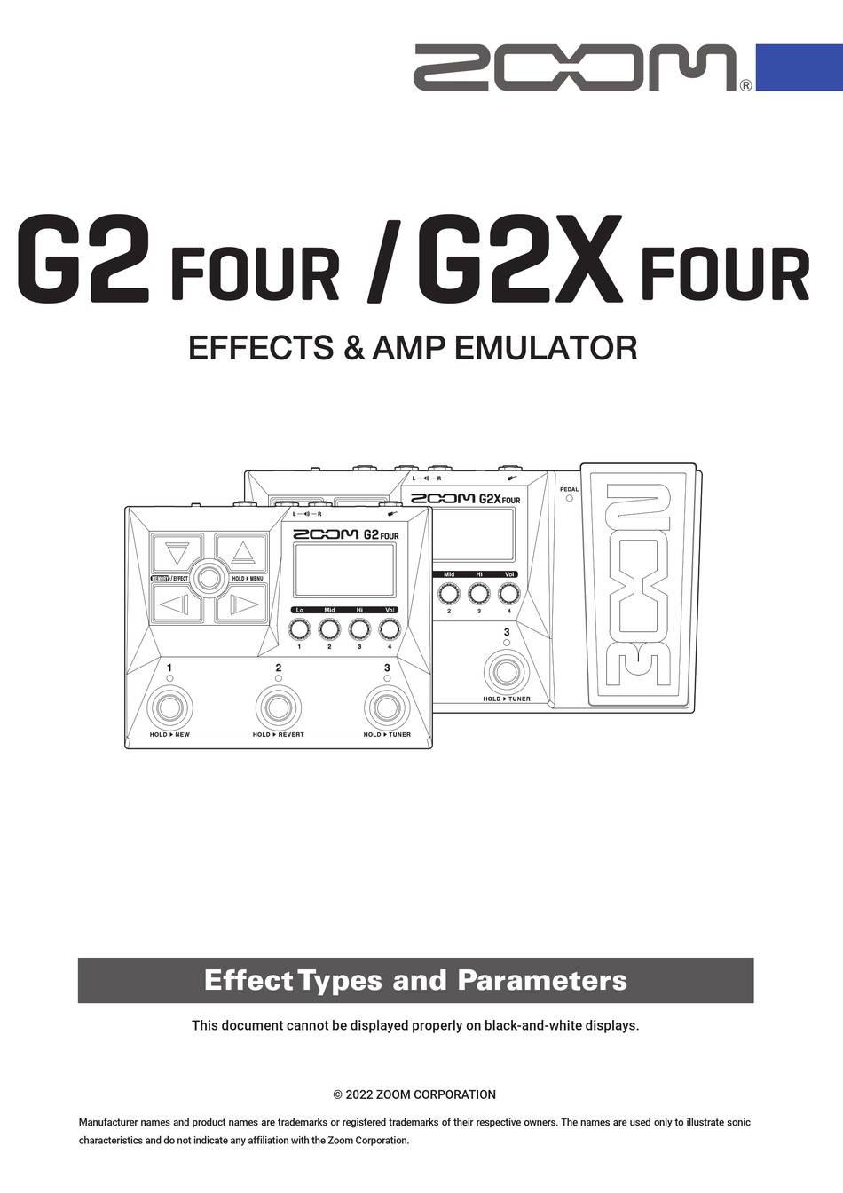 ZOOM G2 FOUR MANUAL Pdf Download ManualsLib