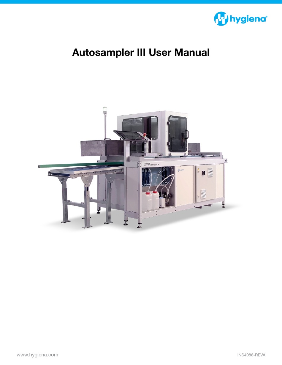 HYGIENA AUTOSAMPLER III USER MANUAL Pdf Download ManualsLib