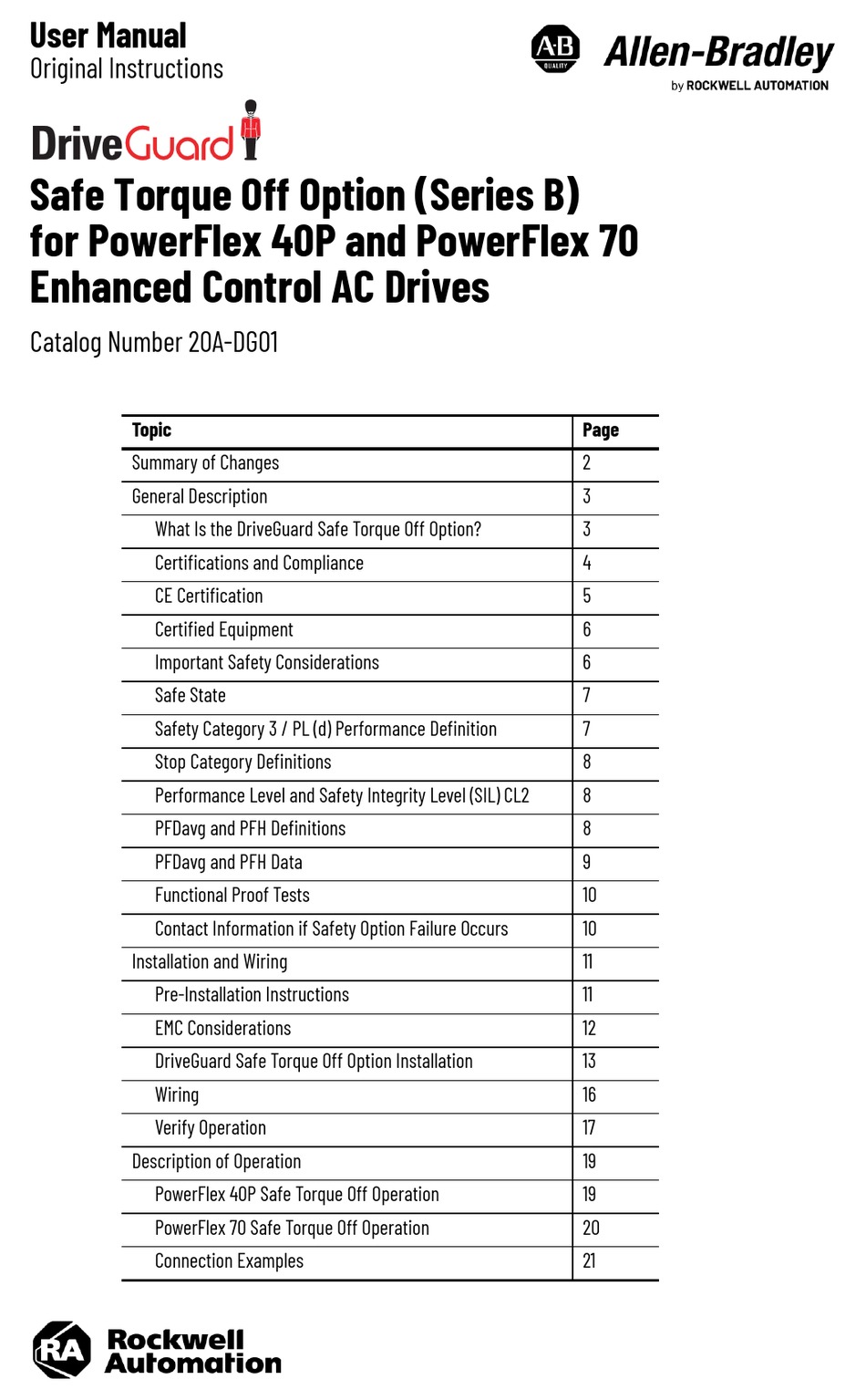 ROCKWELL AUTOMATION ALLEN-BRADLEY DRIVEGUARD B SERIES USER MANUAL Pdf ...