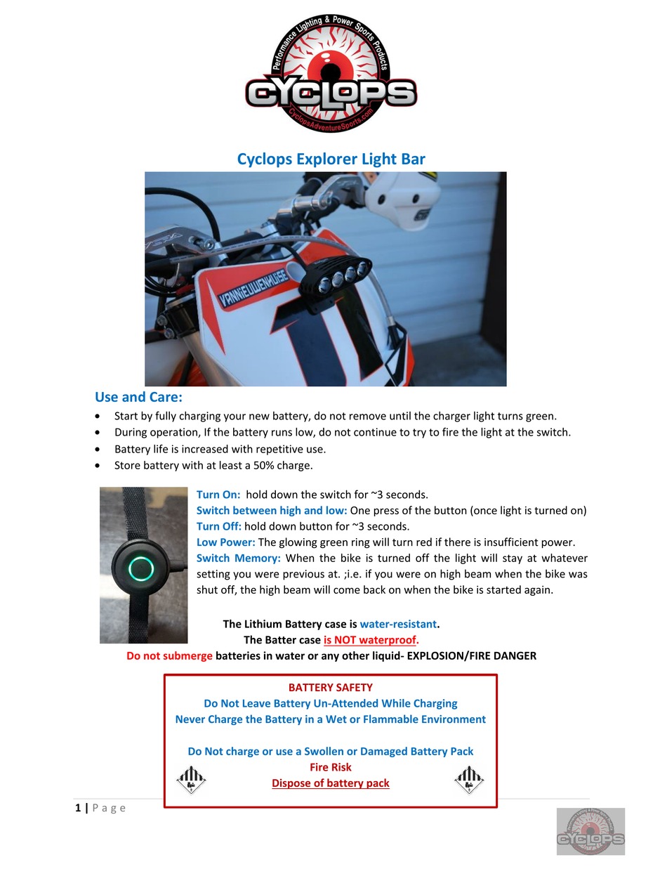CYCLOPS EXPLORER QUICK START MANUAL Pdf Download ManualsLib