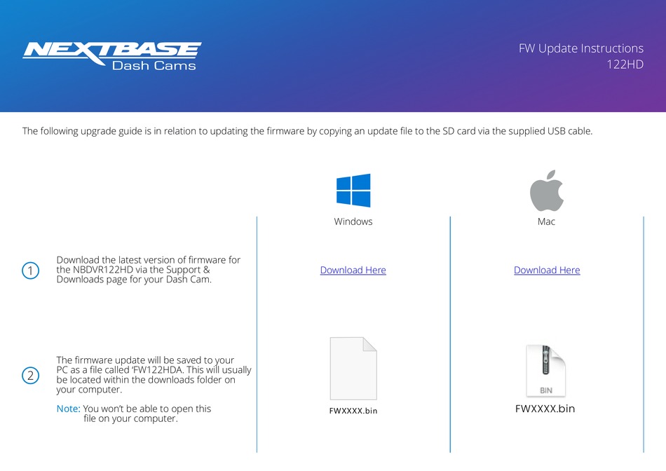 NEXTBASE 122HD UPDATE INSTRUCTIONS Pdf Download ManualsLib