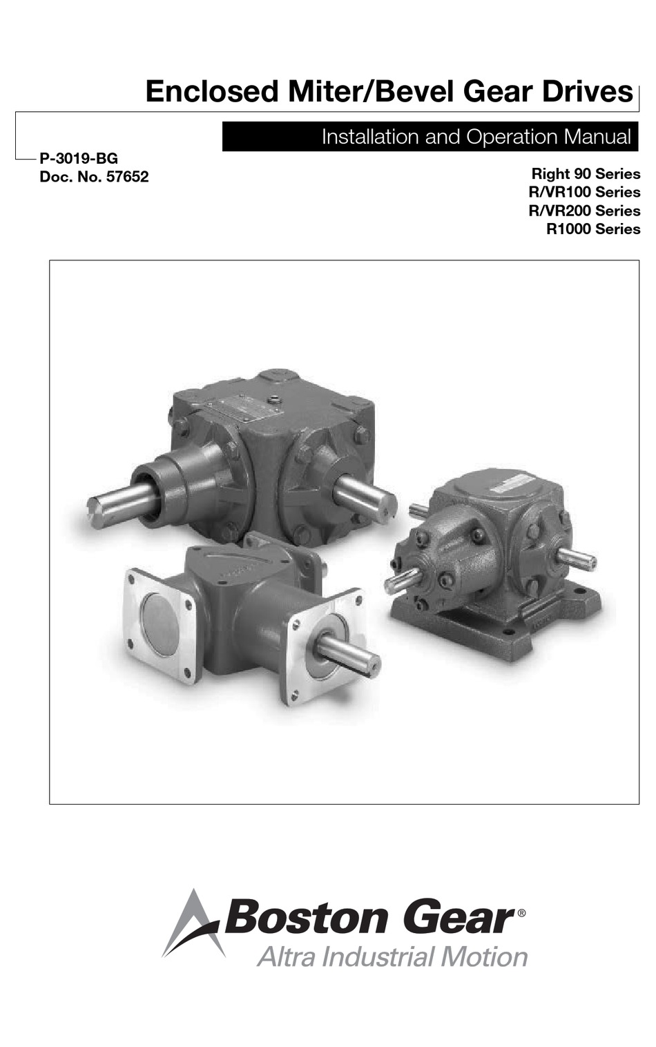 BOSTON GEAR RIGHT 90 SERIES INSTALLATION AND OPERATION MANUAL Pdf