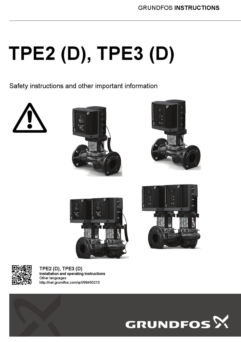 GRUNDFOS TPE2 INSTALLATION AND OPERATING INSTRUCTIONS MANUAL Pdf ...