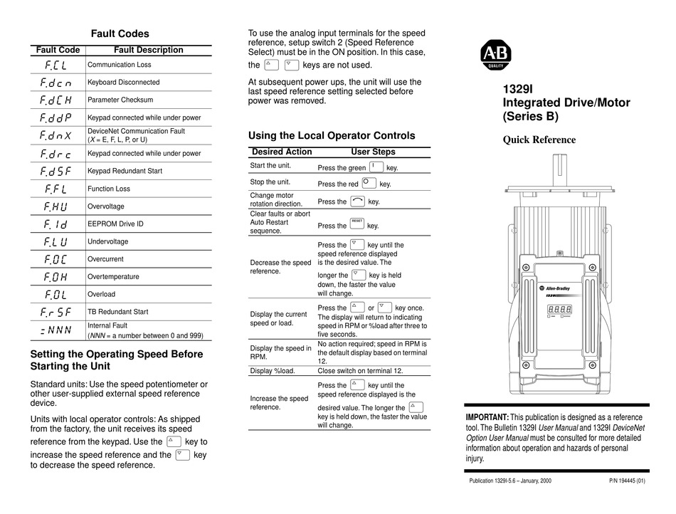 ALLEN-BRADLEY B SERIES QUICK REFERENCE Pdf Download | ManualsLib