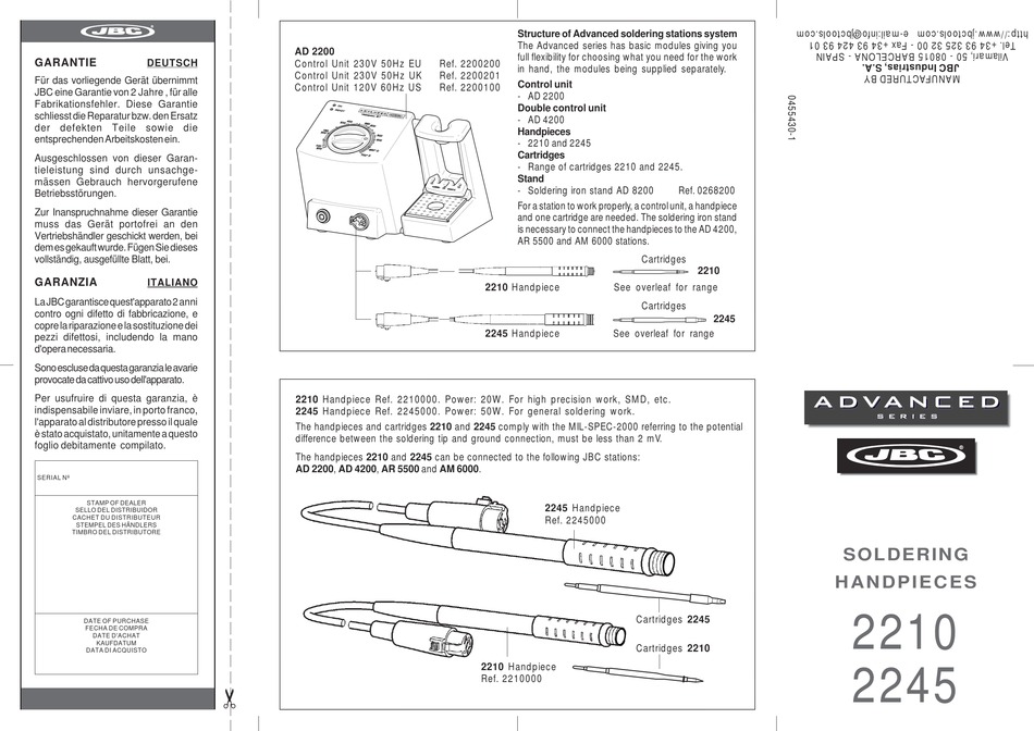 JBC ADVANCED SERIES MANUAL Pdf Download ManualsLib