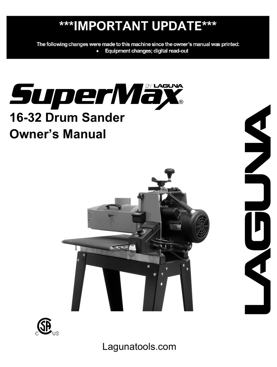 LAGUNA SUPERMAX DRO OWNER'S MANUAL Pdf Download ManualsLib