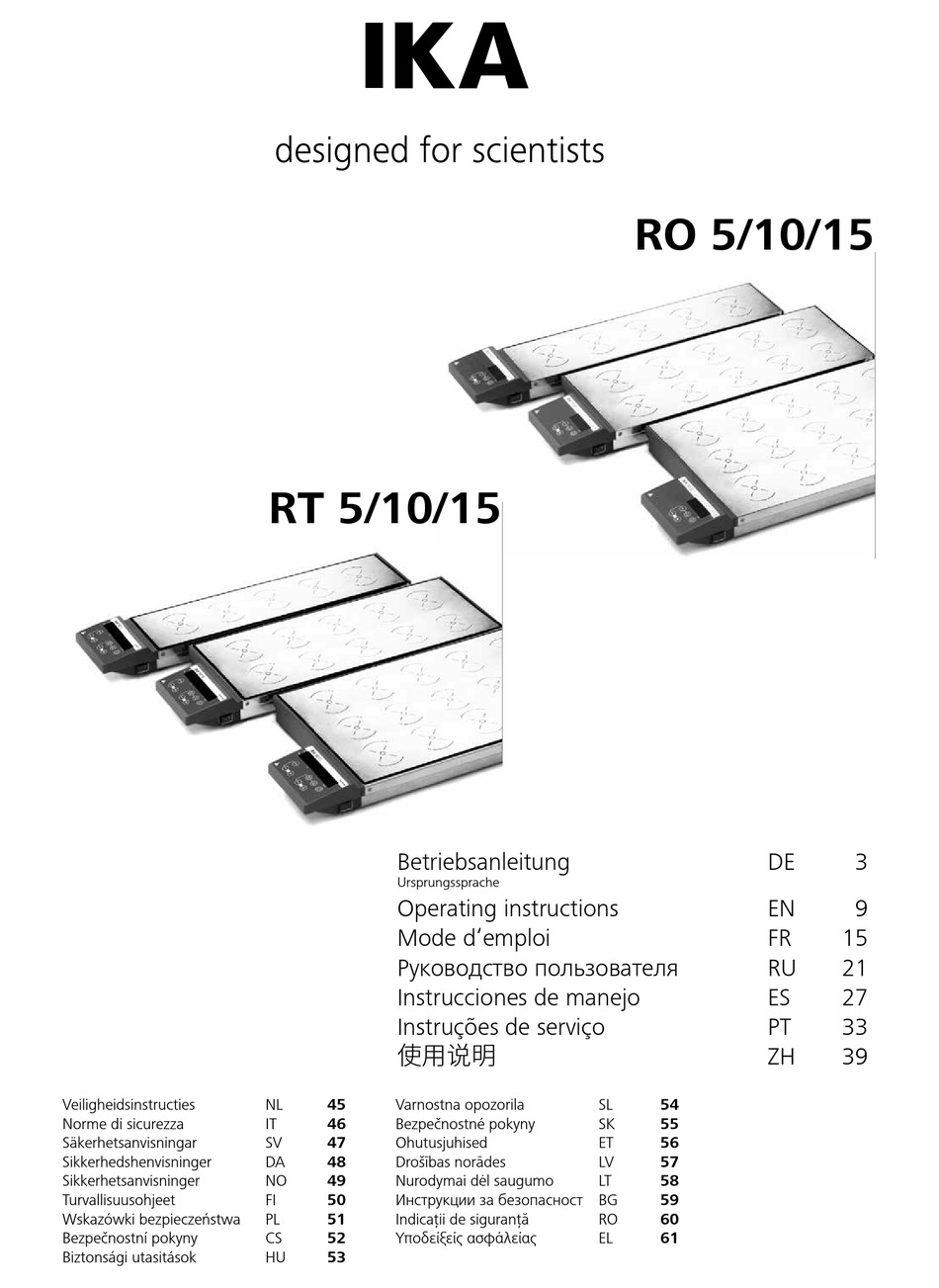 IKA RO 5 OPERATING INSTRUCTIONS MANUAL Pdf Download ManualsLib