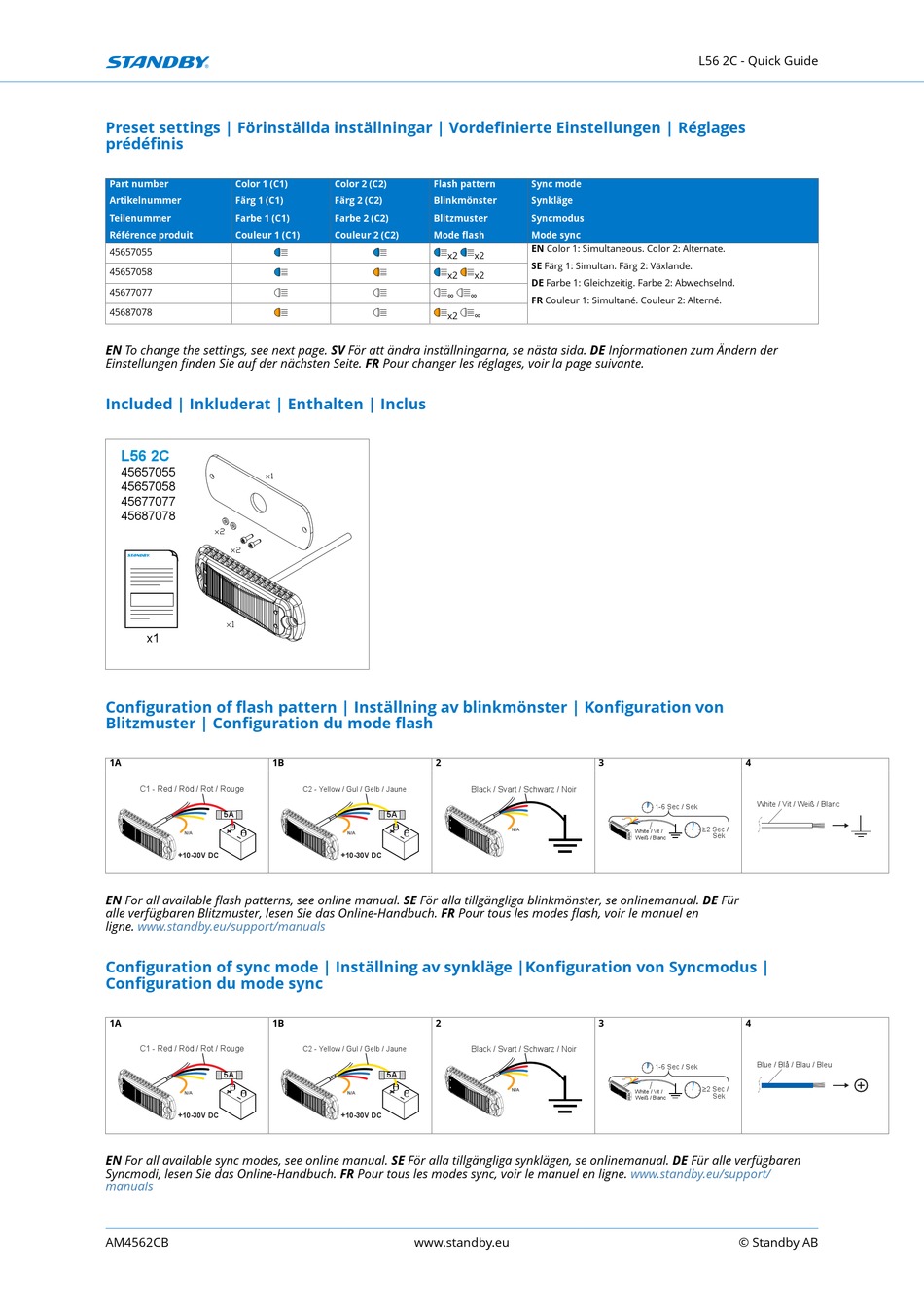 STANDBY L56 2C QUICK MANUAL Pdf Download | ManualsLib