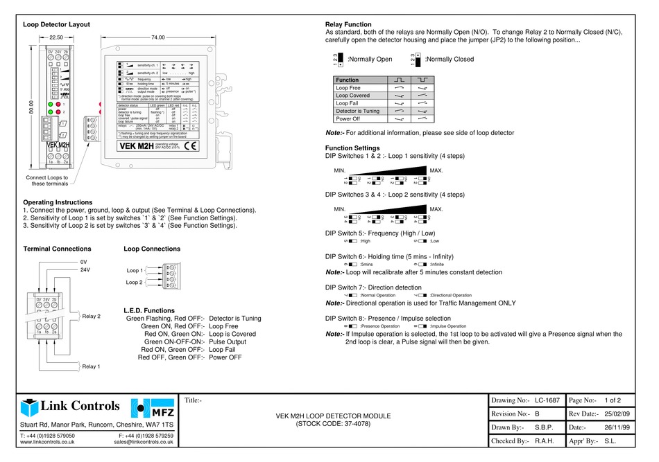 LINK CONTROLS VEK M2H QUICK START MANUAL Pdf Download ManualsLib