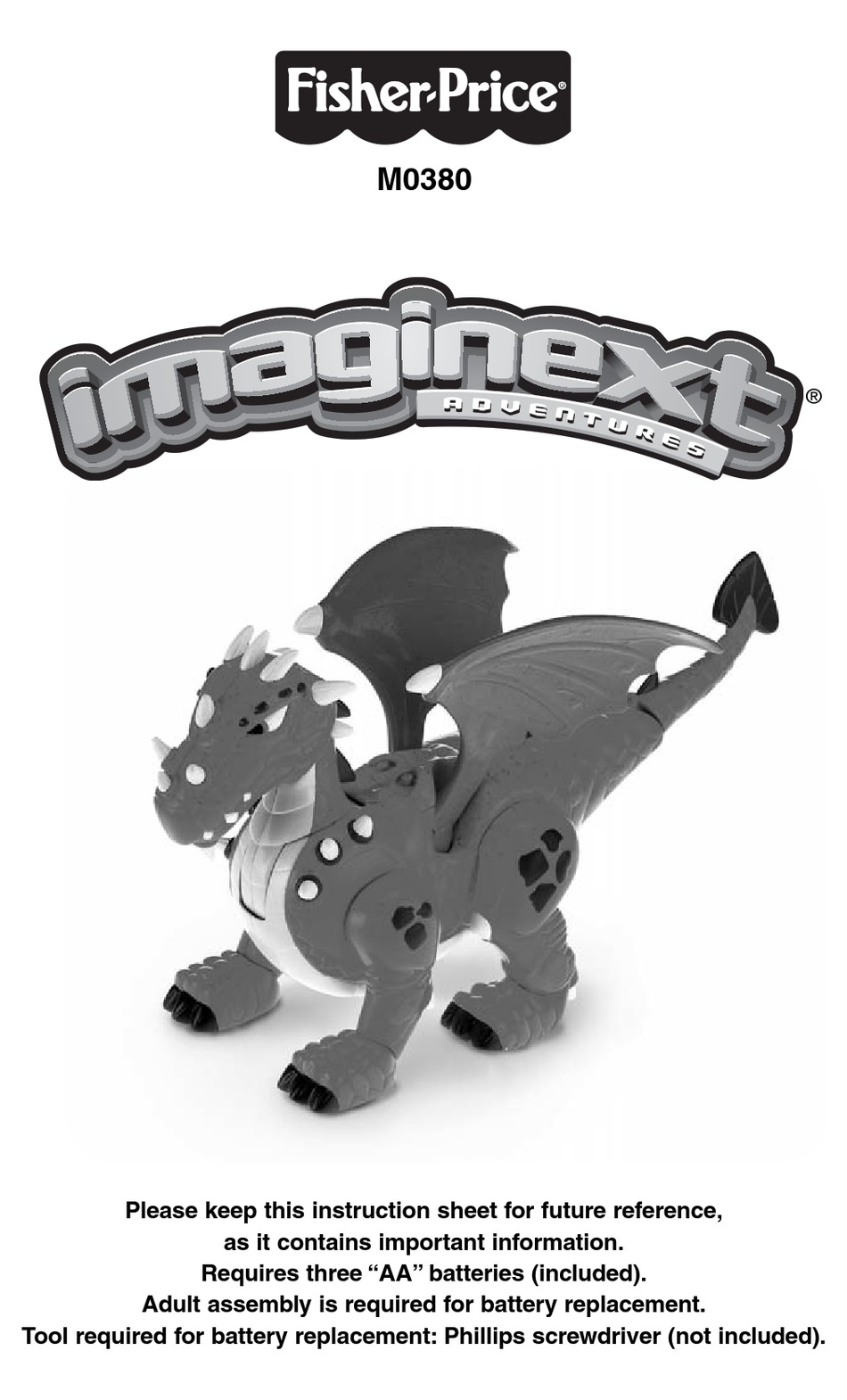 FISHER-PRICE IMAGINEXT ADVENTURES M0380 INSTRUCTION SHEET Pdf Download ...