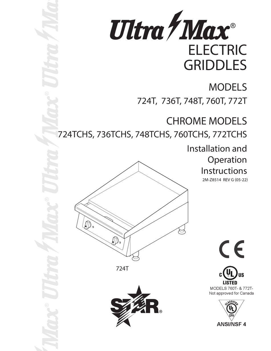 STAR ULTRA MAX 724T INSTALLATION AND OPERATION INSTRUCTION MANUAL Pdf