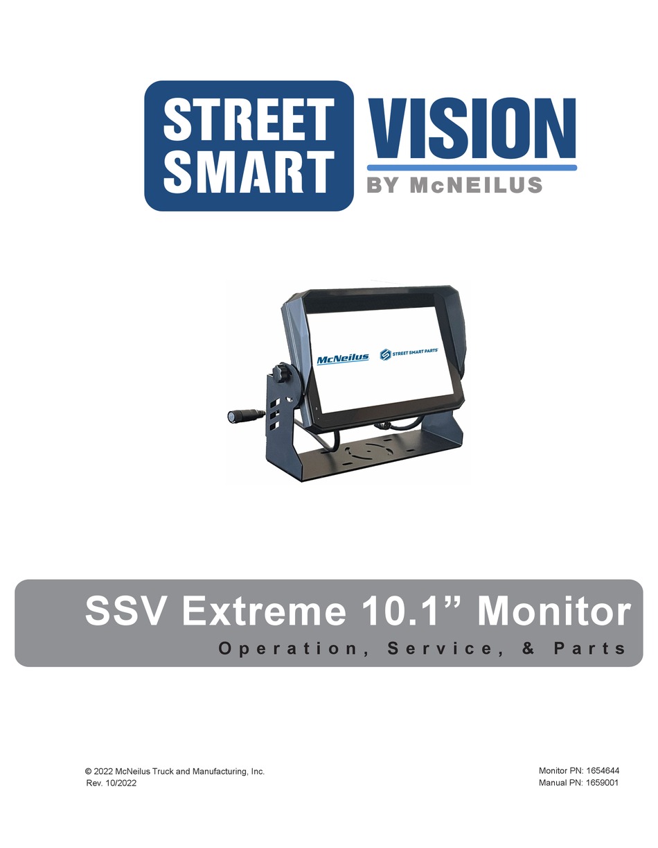 MCNEILUS STREET SMART VISION SSV EXTREME OPERATION, SERVICE, & PARTS