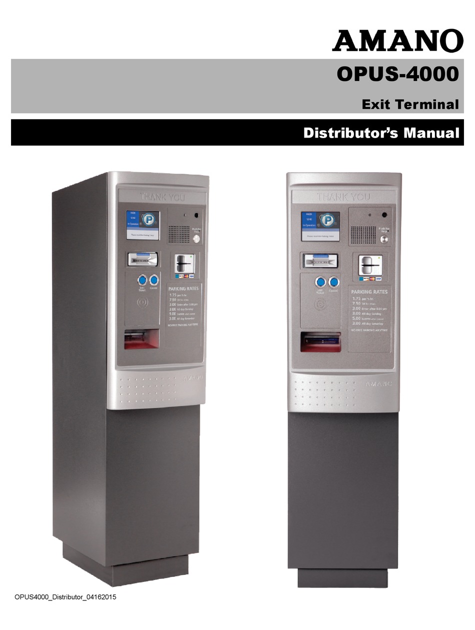 AMANO OPUS4000 MANUAL Pdf Download ManualsLib