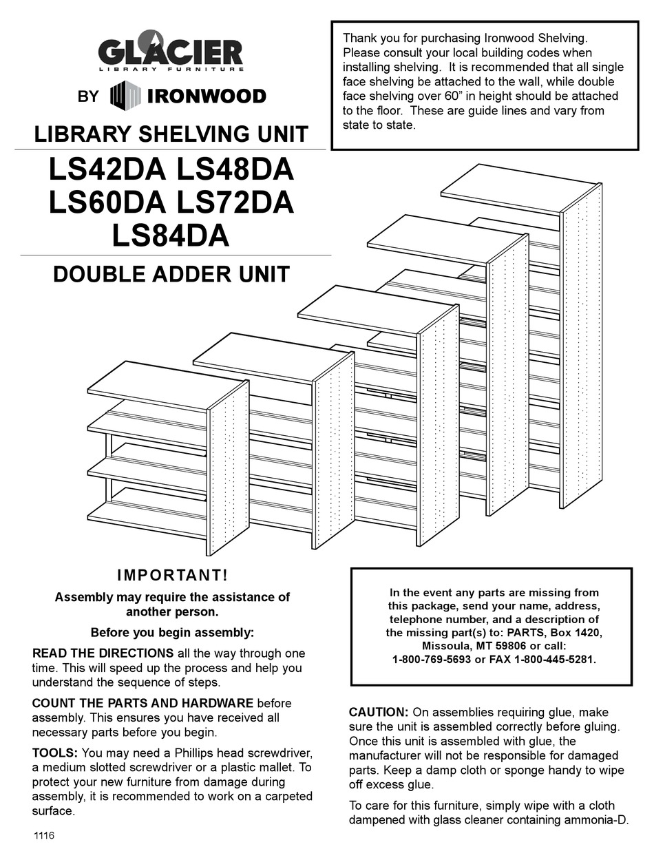 IRONWOOD GLACIER LS42DA MANUAL Pdf Download ManualsLib