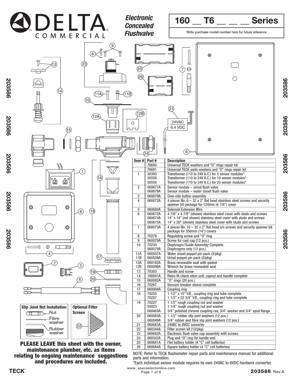 DELTA 160 T6 SERIES INSTALLATION INSTRUCTIONS MANUAL Pdf Download