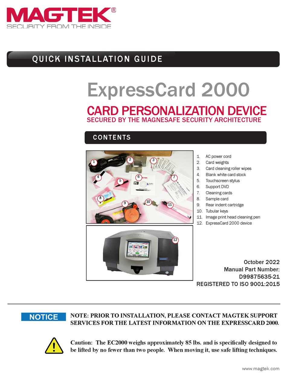 MAGTEK EXPRESSCARD 2000 QUICK INSTALLATION MANUAL Pdf Download ManualsLib