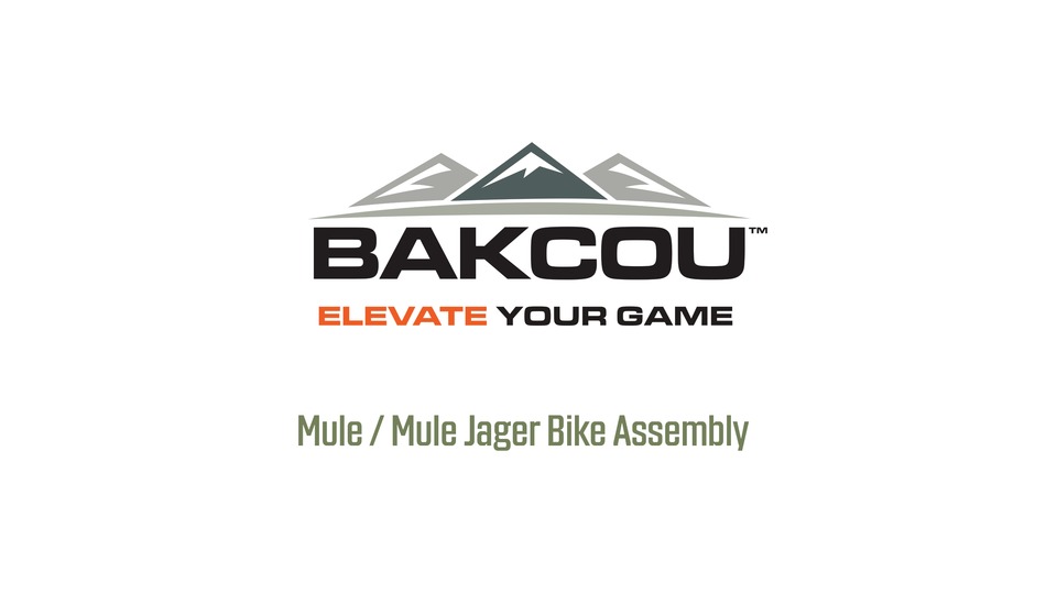 BAKCOU MULE ASSEMBLY Pdf Download ManualsLib