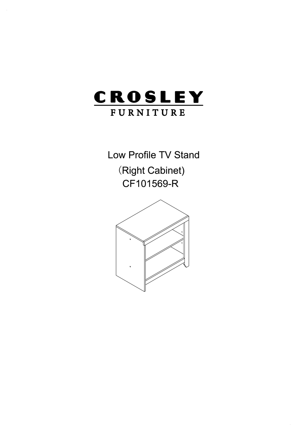 CROSLEY FURNITURE CF101569R QUICK START MANUAL Pdf Download ManualsLib