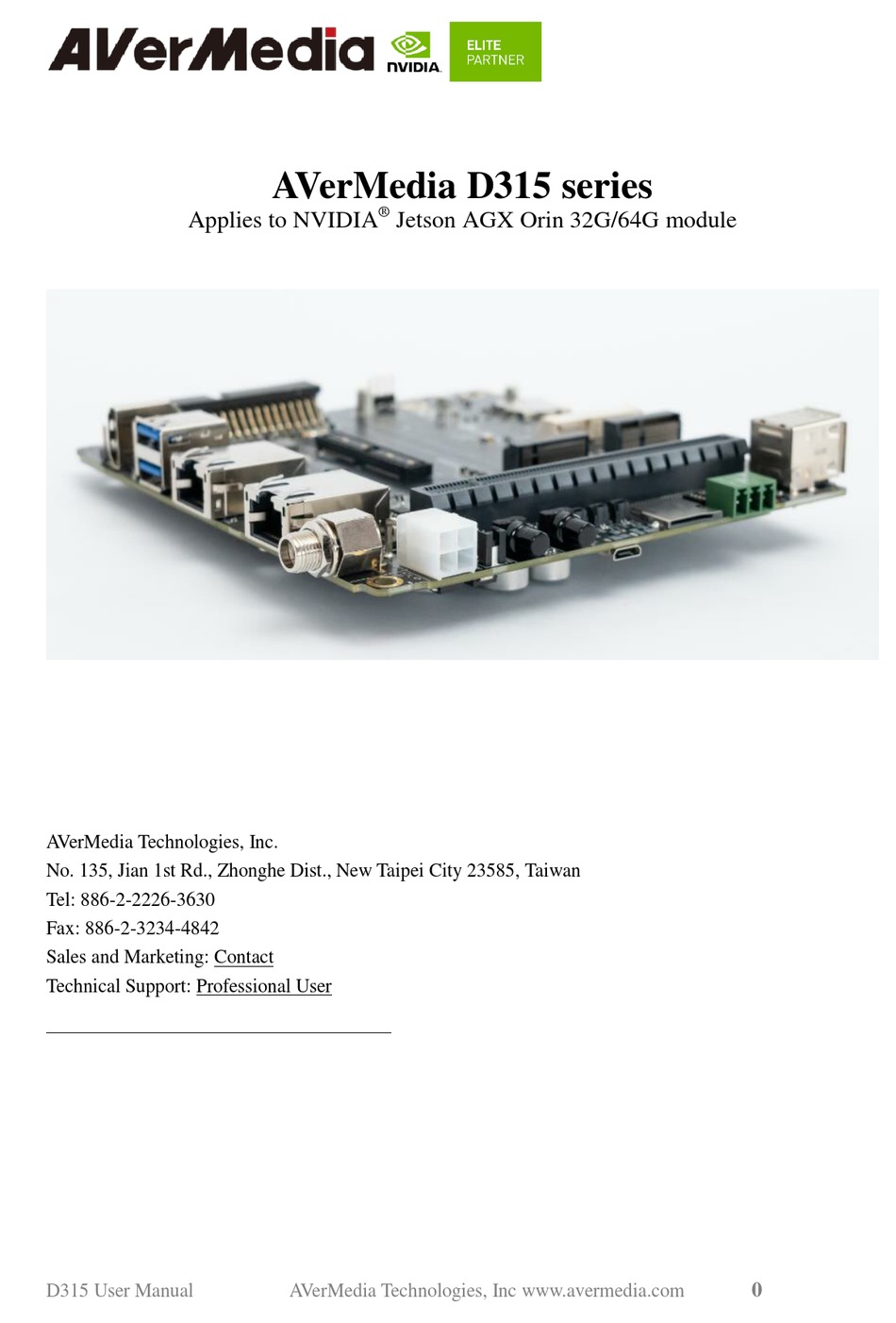 AVERMEDIA D315 SERIES MANUAL Pdf Download | ManualsLib