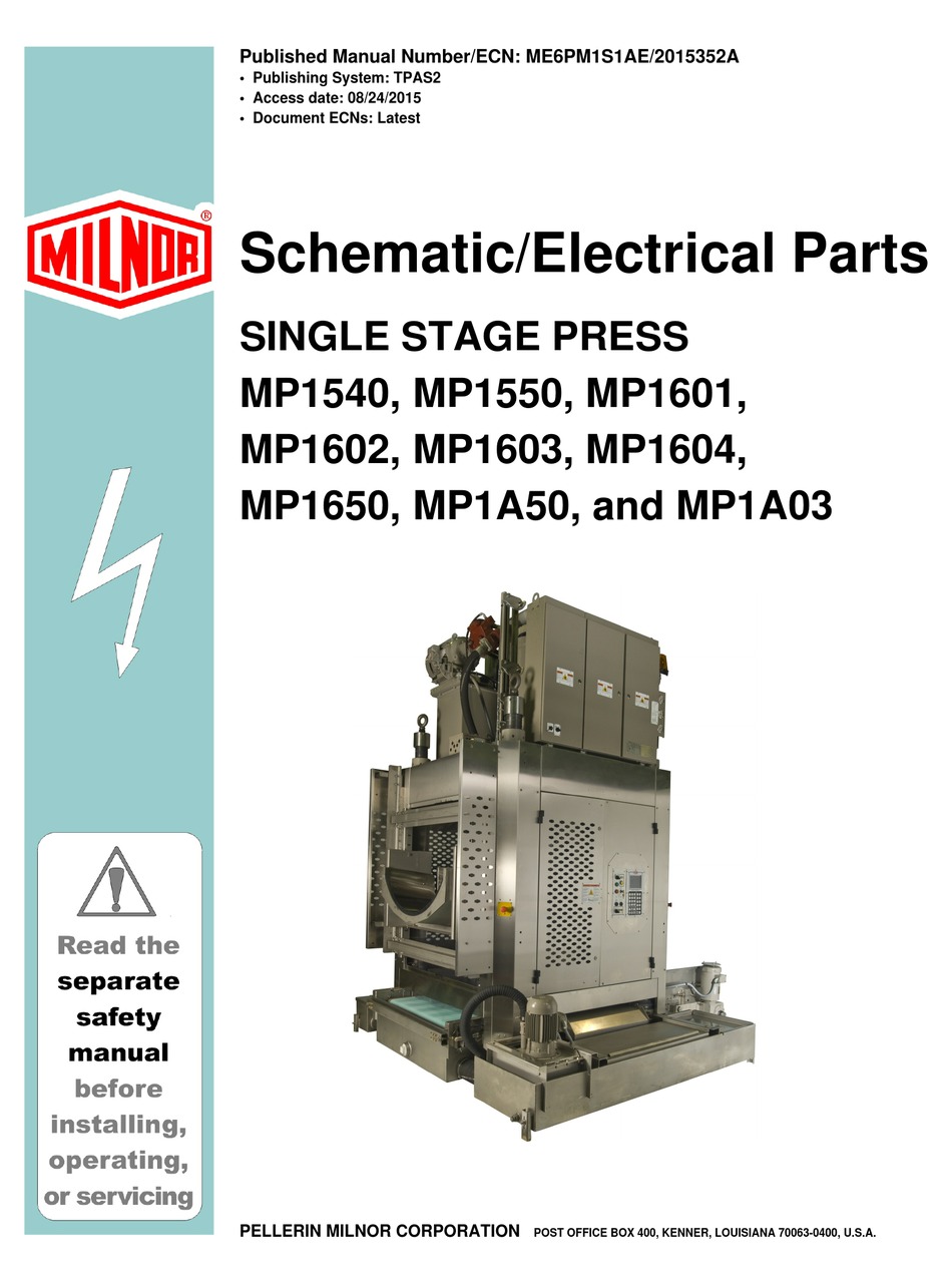 MILNOR MP1550 MANUAL Pdf Download ManualsLib