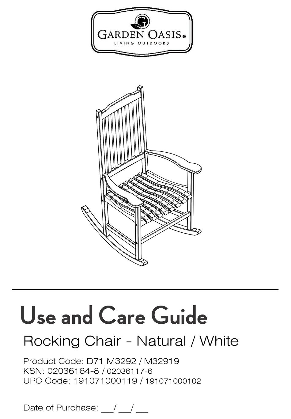 GARDEN OASIS D71 M3292 USE AND CARE MANUAL Pdf Download ManualsLib