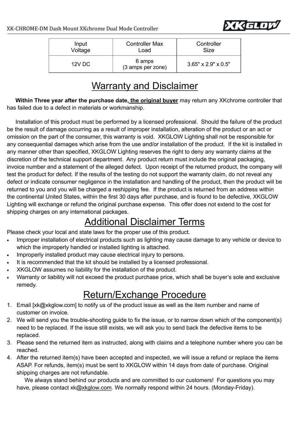 XKGLOW XKCHROMEDM INSTALL INSTRUCTIONS Pdf Download ManualsLib