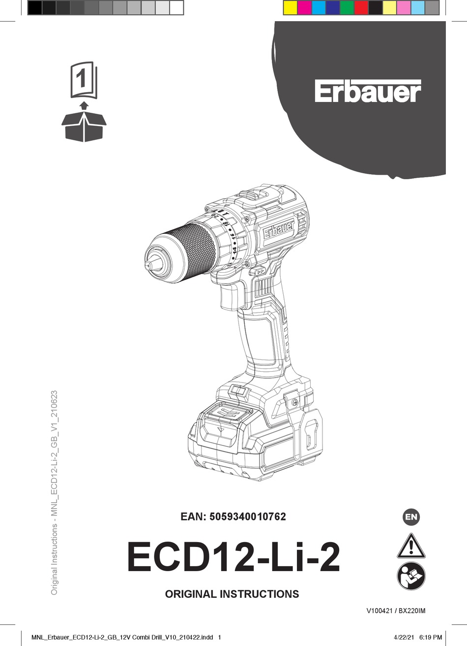 ERBAUER ECD12LI2 ORIGINAL INSTRUCTIONS MANUAL Pdf Download ManualsLib