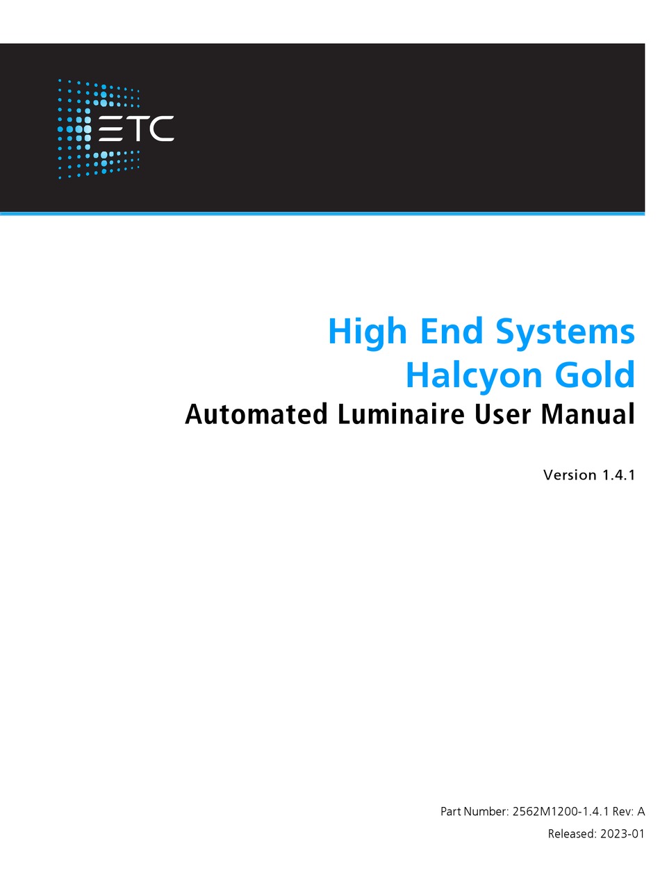 ETC HALCYON GOLD USER MANUAL Pdf Download ManualsLib