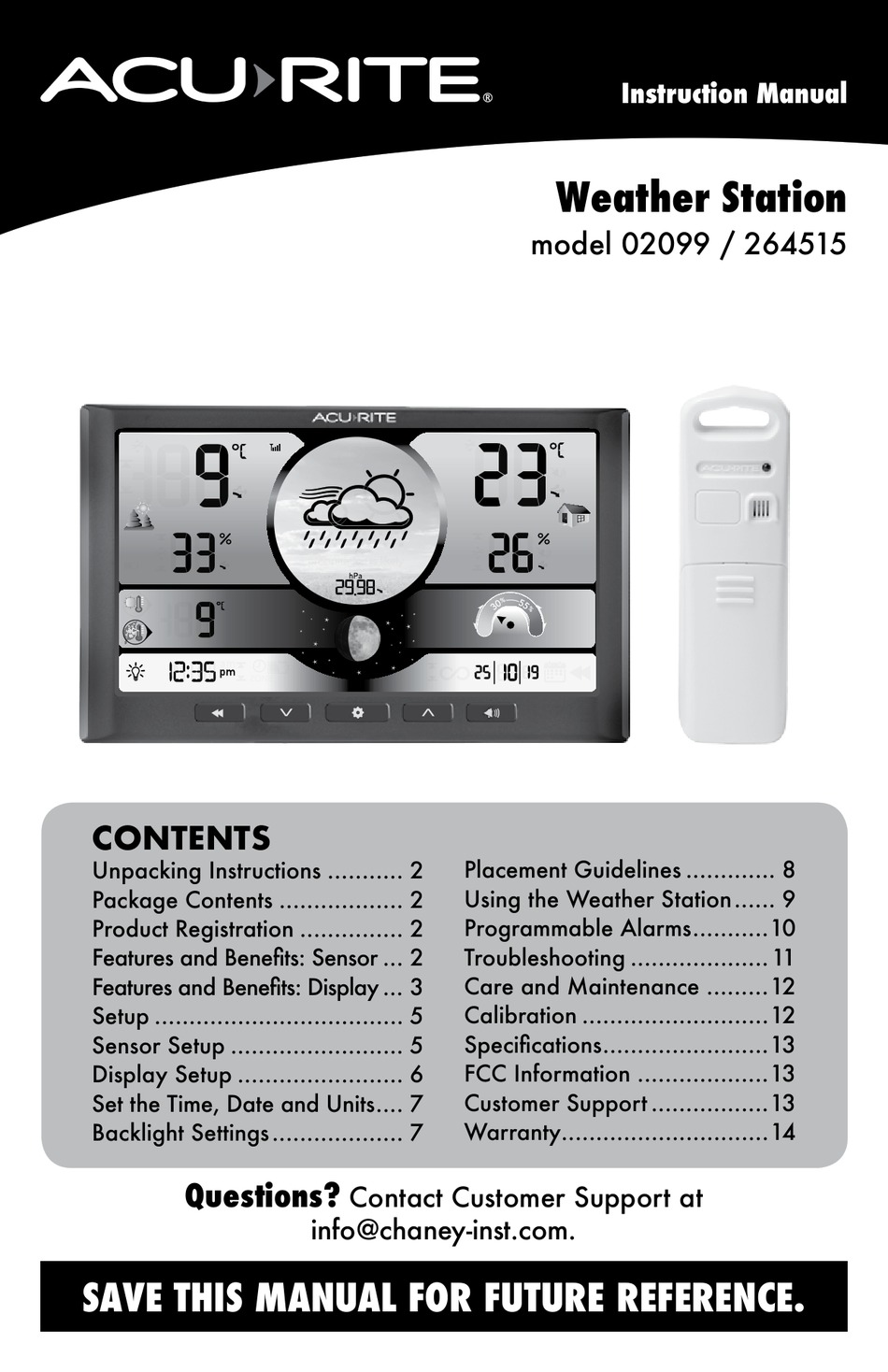 ACURITE 02099 INSTRUCTION MANUAL Pdf Download ManualsLib