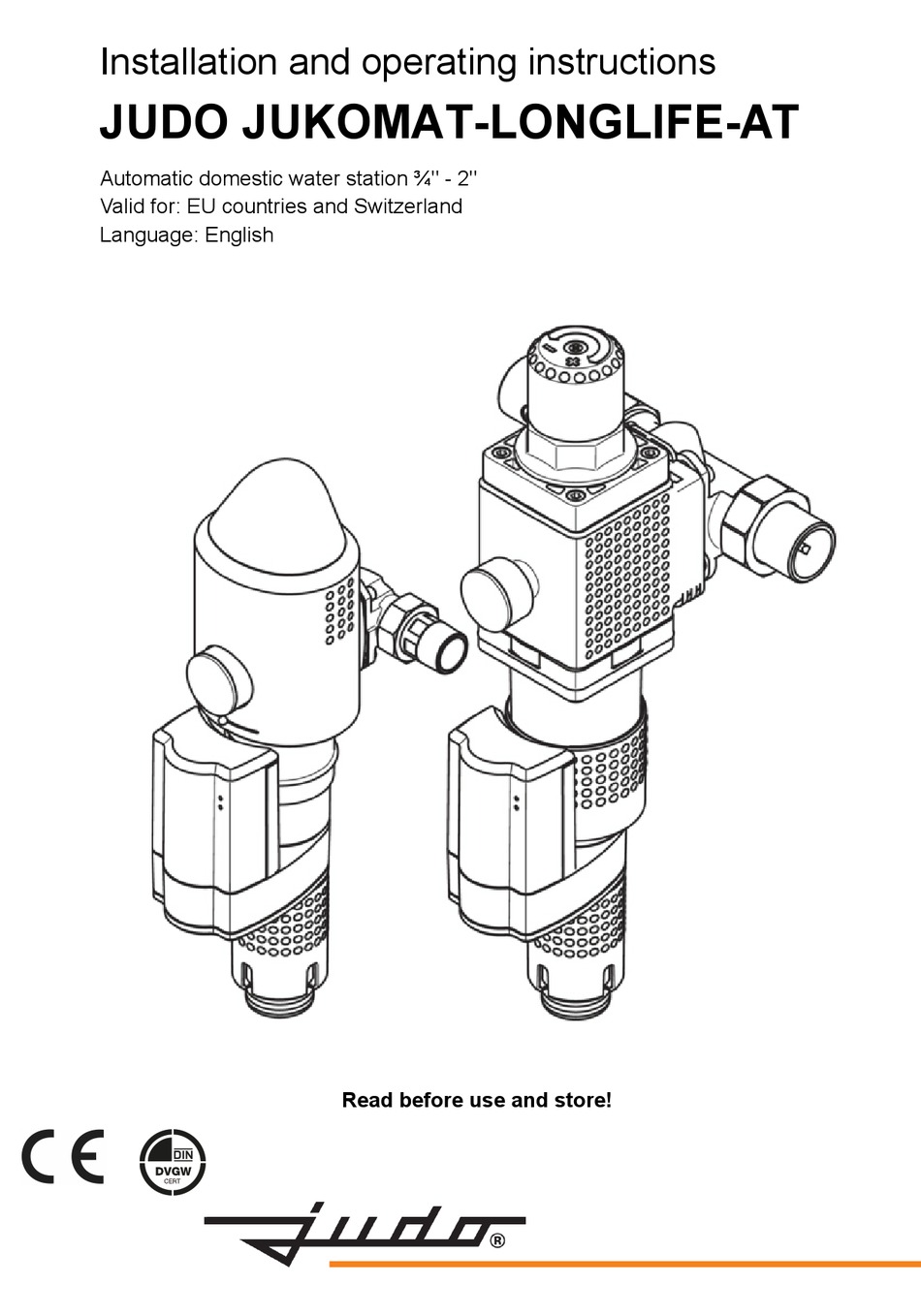 JUDO JUKOMAT-LONGLIFE-AT INSTALLATION AND OPERATING INSTRUCTIONS MANUAL ...