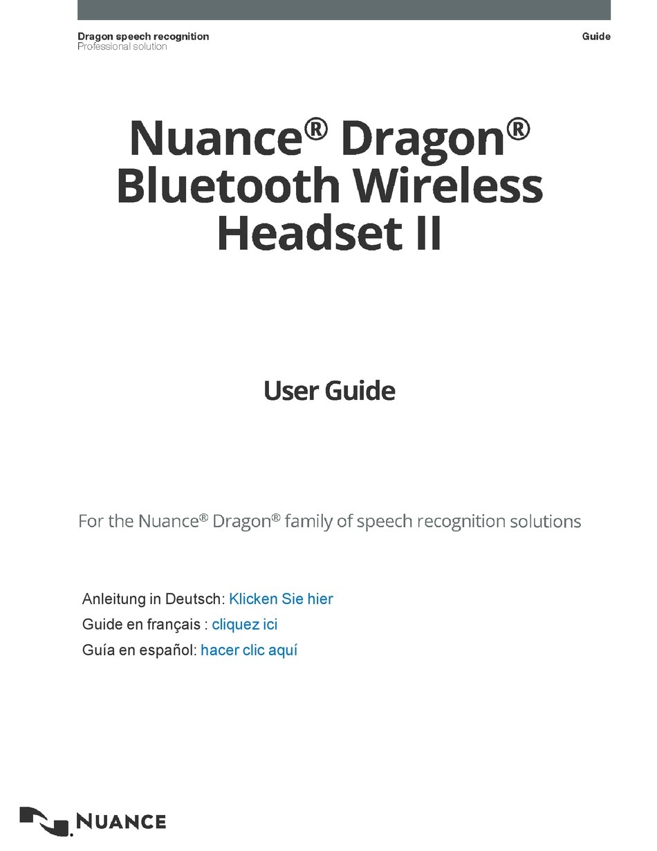 NUANCE DRAGON USER MANUAL Pdf Download ManualsLib
