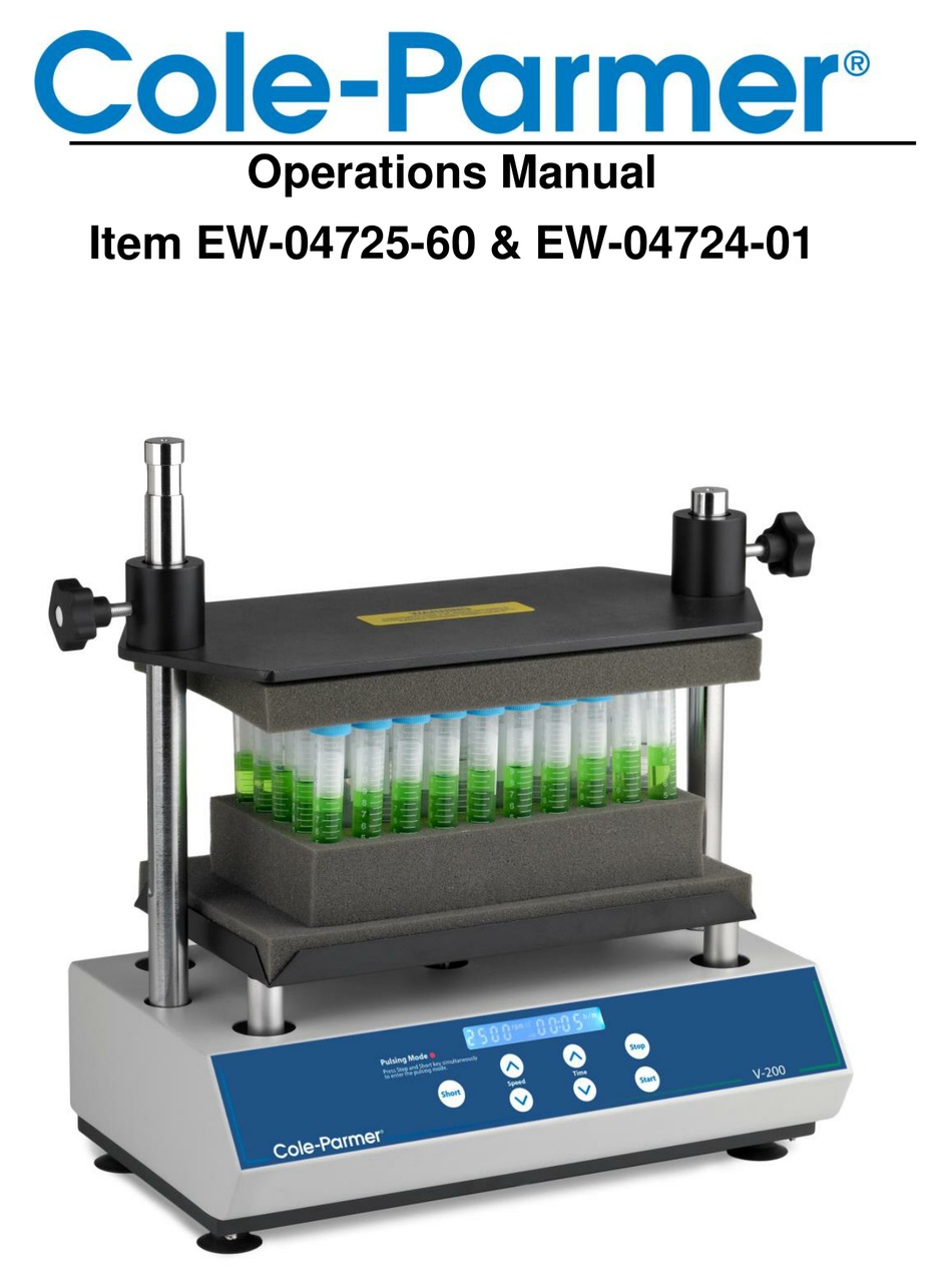 COLE PARMER EW0472560 OPERATION MANUAL Pdf Download ManualsLib