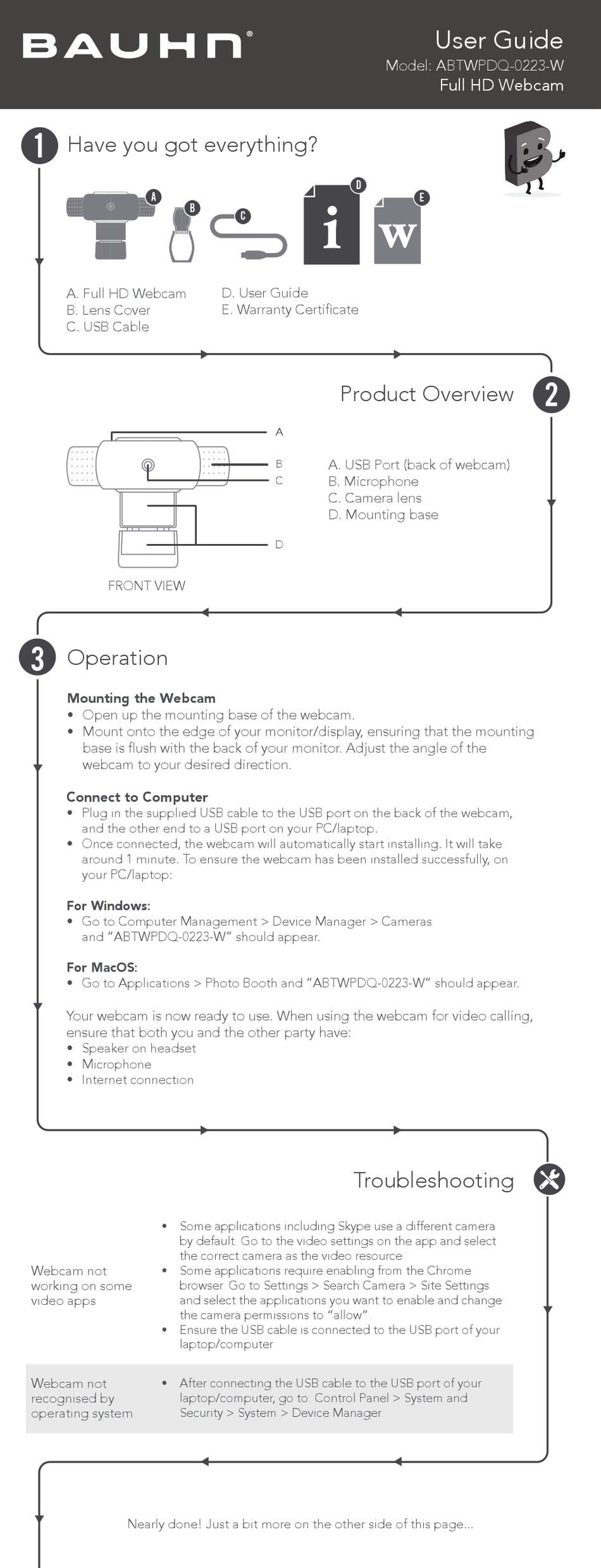 BAUHN ABTWPDQ-0223-W USER MANUAL Pdf Download | ManualsLib