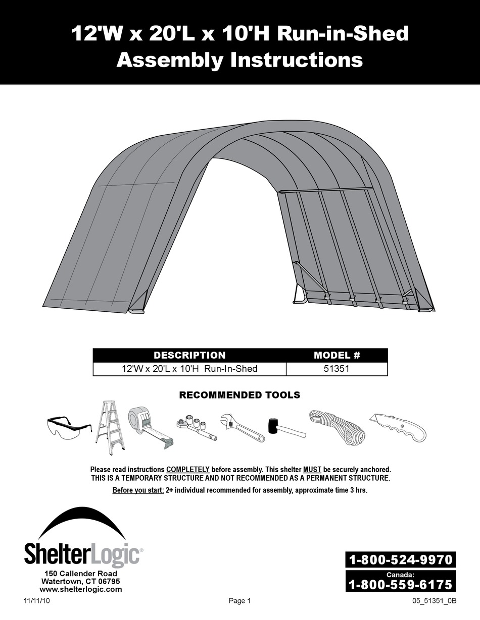 Shelterlogic Assembly Instructions Manual Pdf Download Manualslib