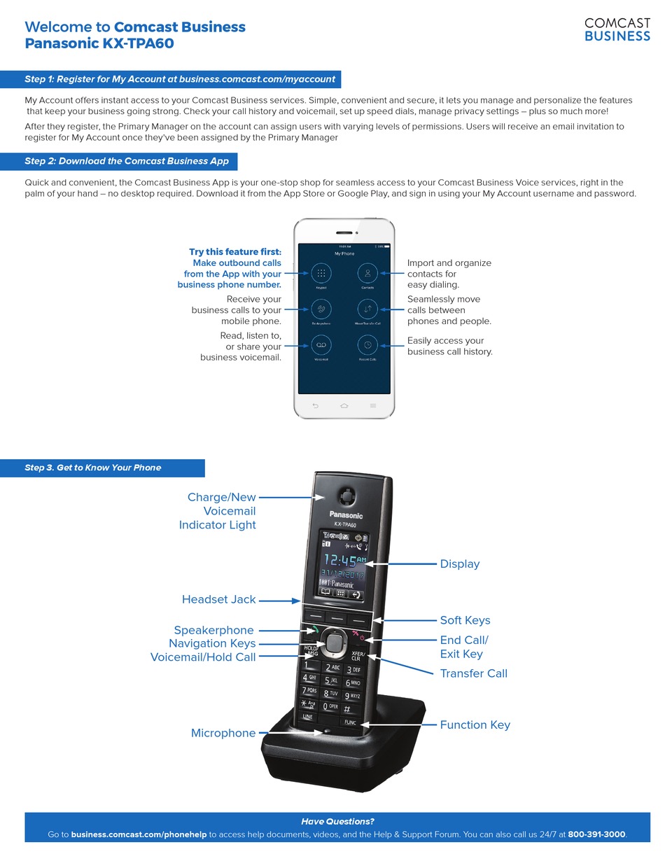PANASONIC KXTPA60 QUICK START MANUAL Pdf Download ManualsLib