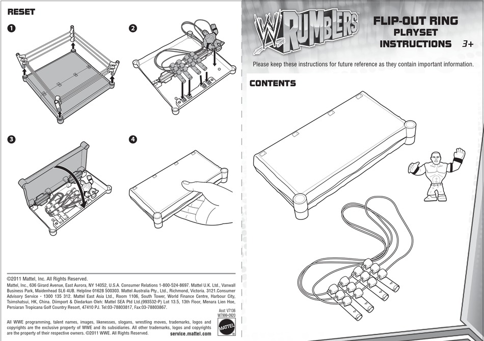 MATTEL WWE RUMBLERS FLIPOUT RING PLAYSET INSTRUCTIONS Pdf Download